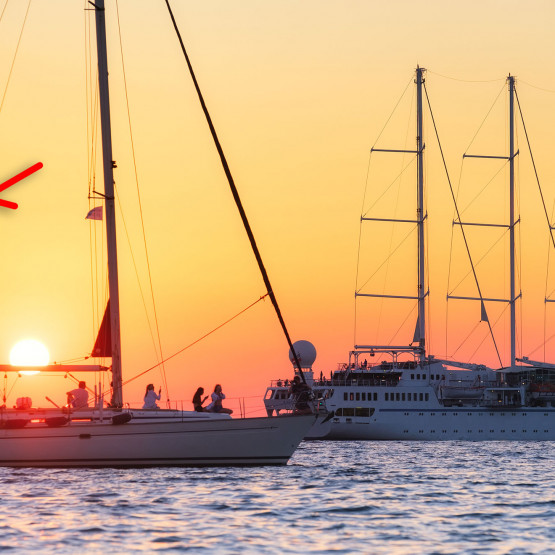 jachty, ilustracja do artykułu z zaznaczoną topenantą